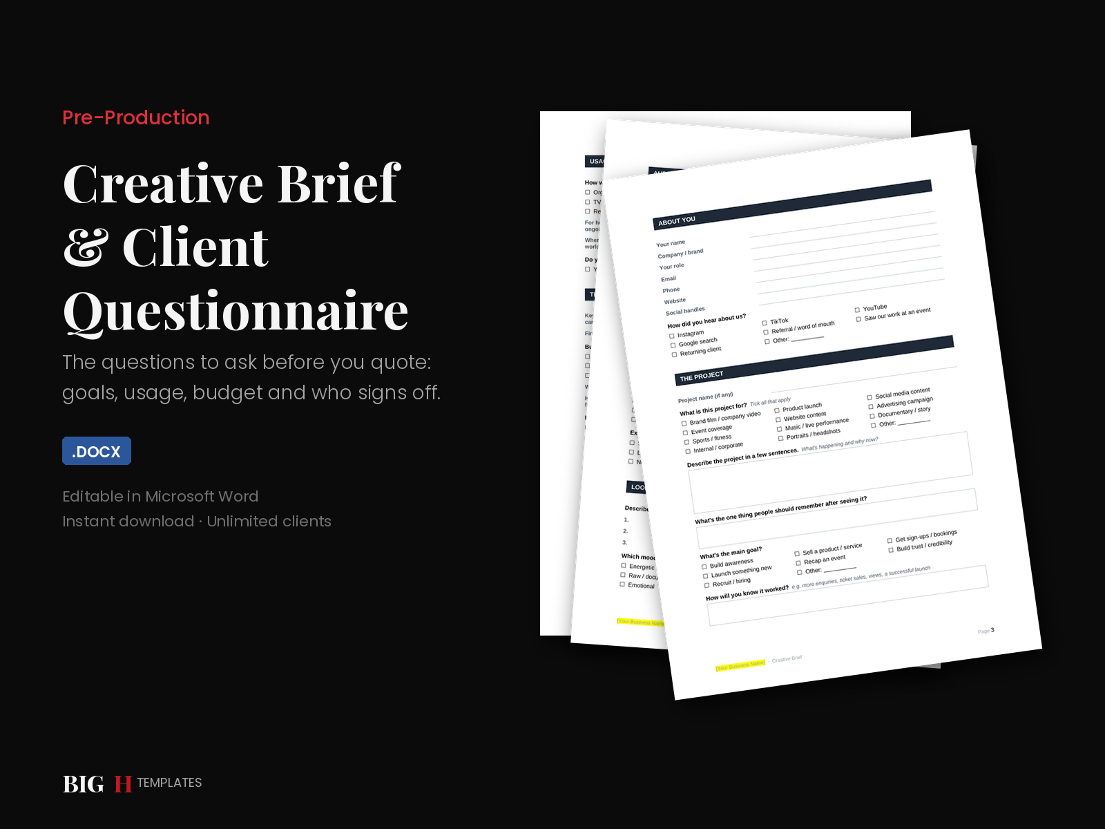 Creative Brief & Client Questionnaire