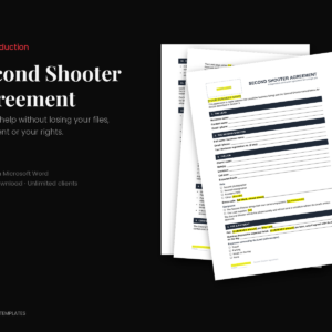 Second Shooter Agreement