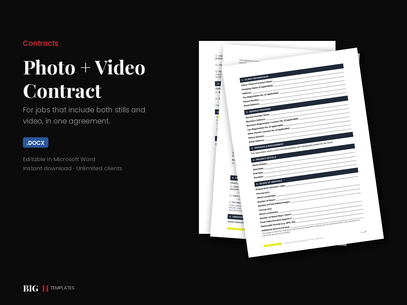 Photo + Video Contract