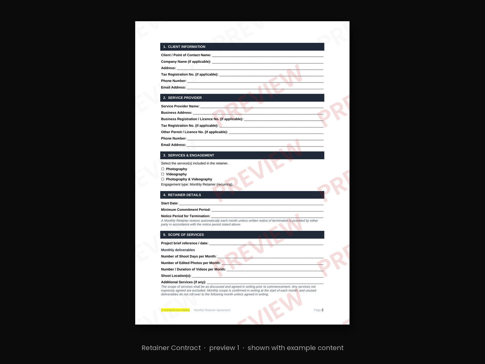Retainer Contract - Image 2