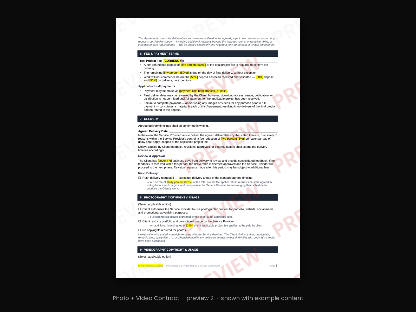 Photo + Video Contract - Image 3