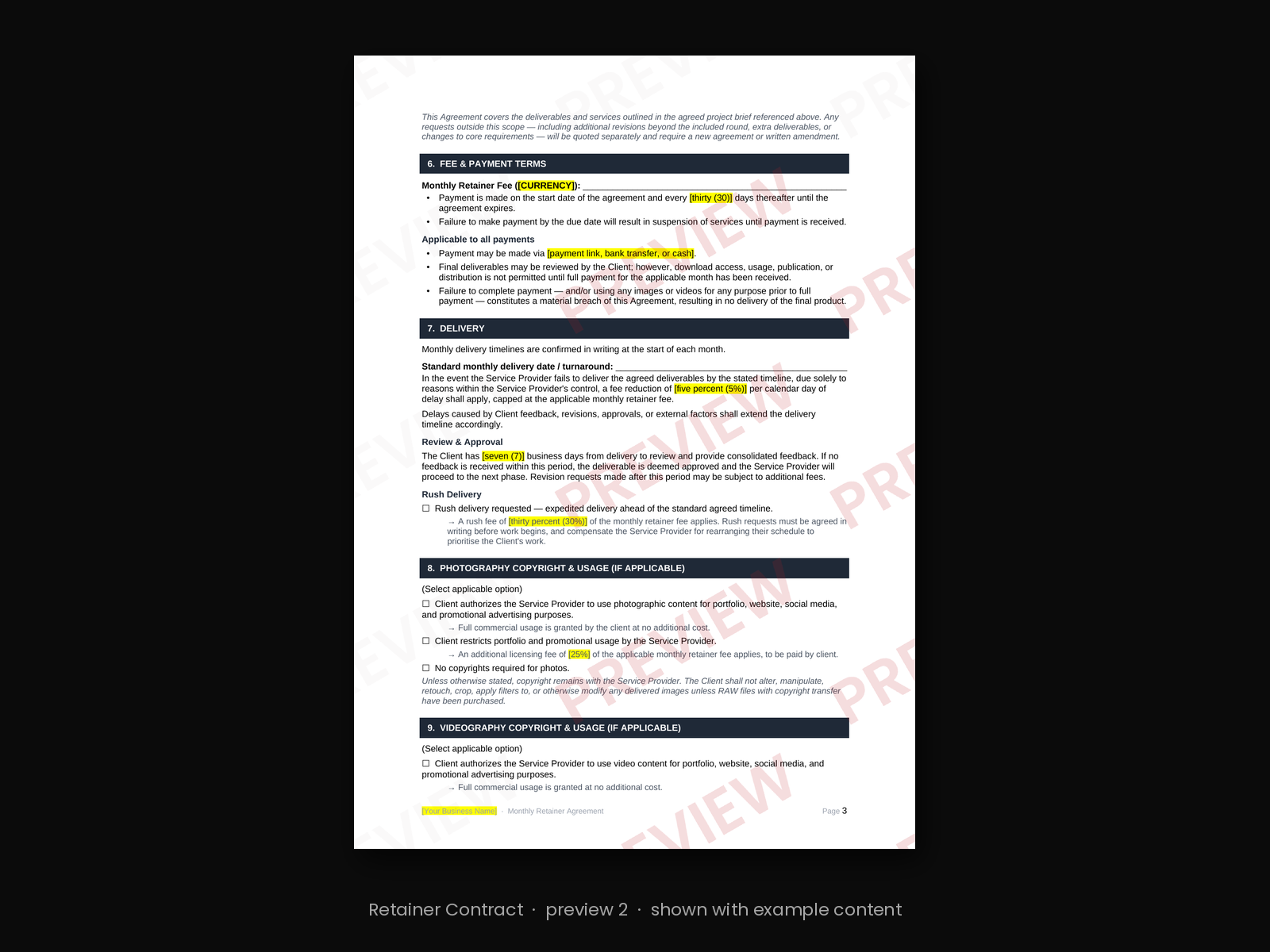 Retainer Contract - Image 3