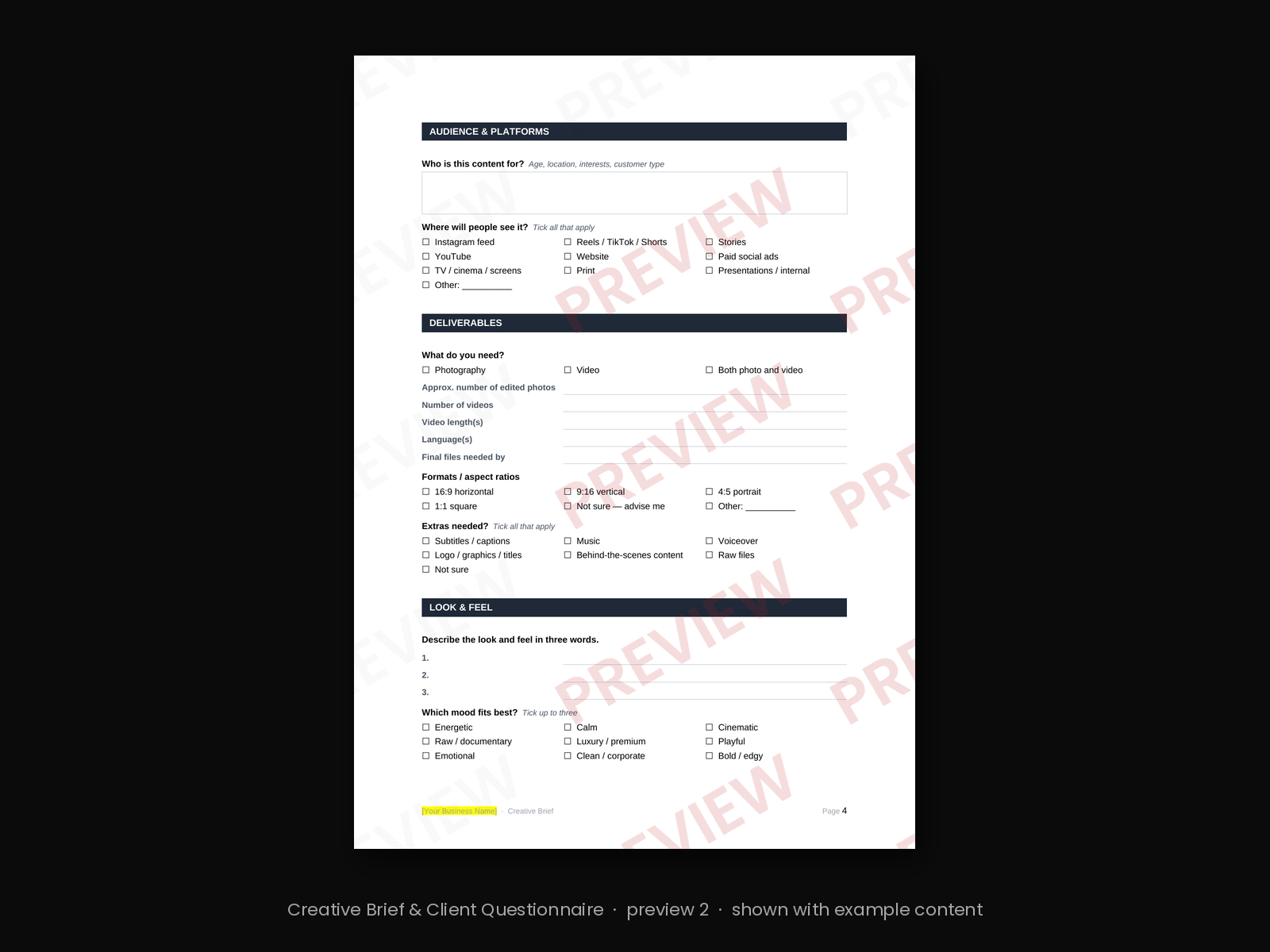 Creative Brief & Client Questionnaire - Image 3