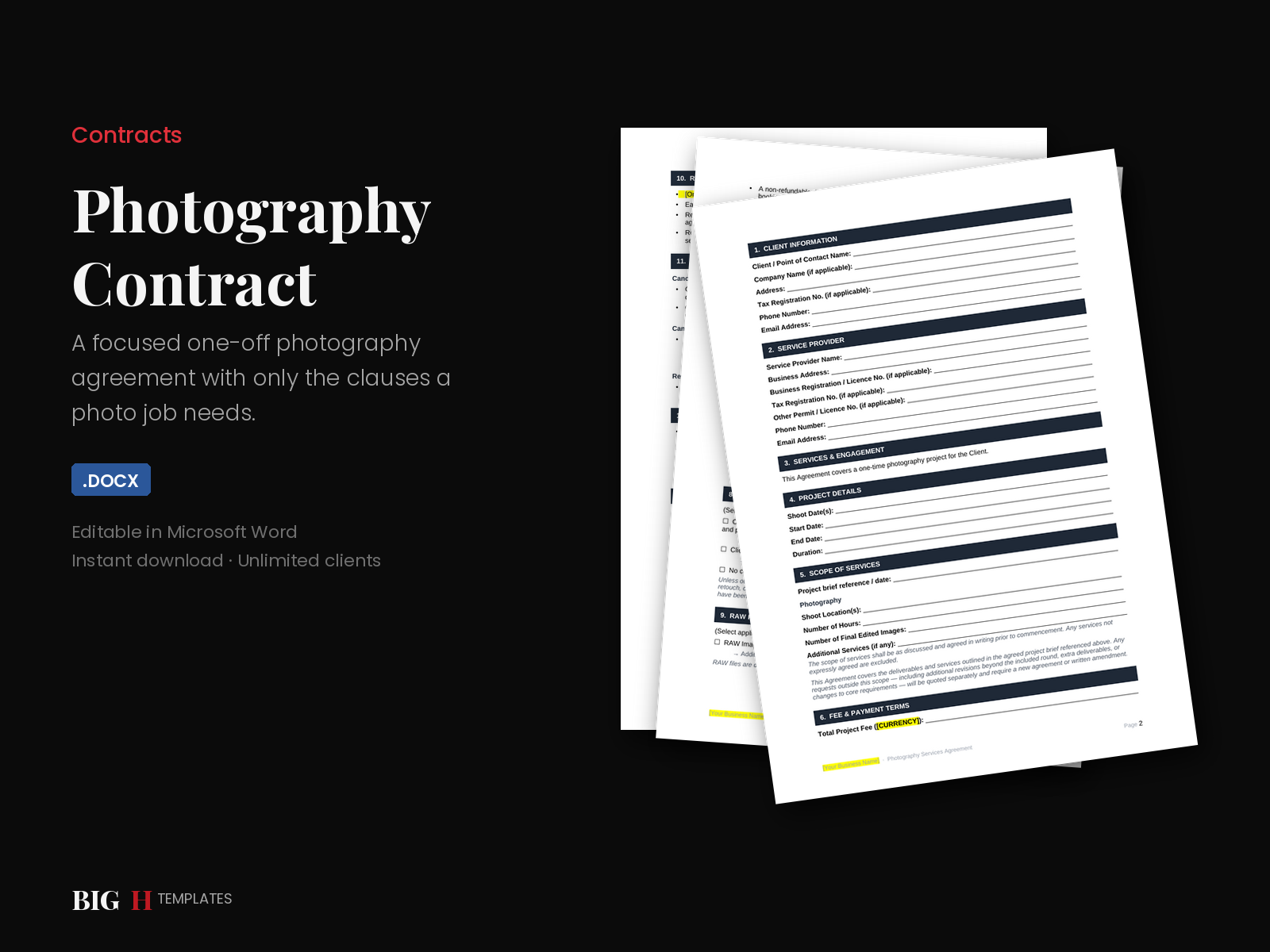 Photography Contract preview