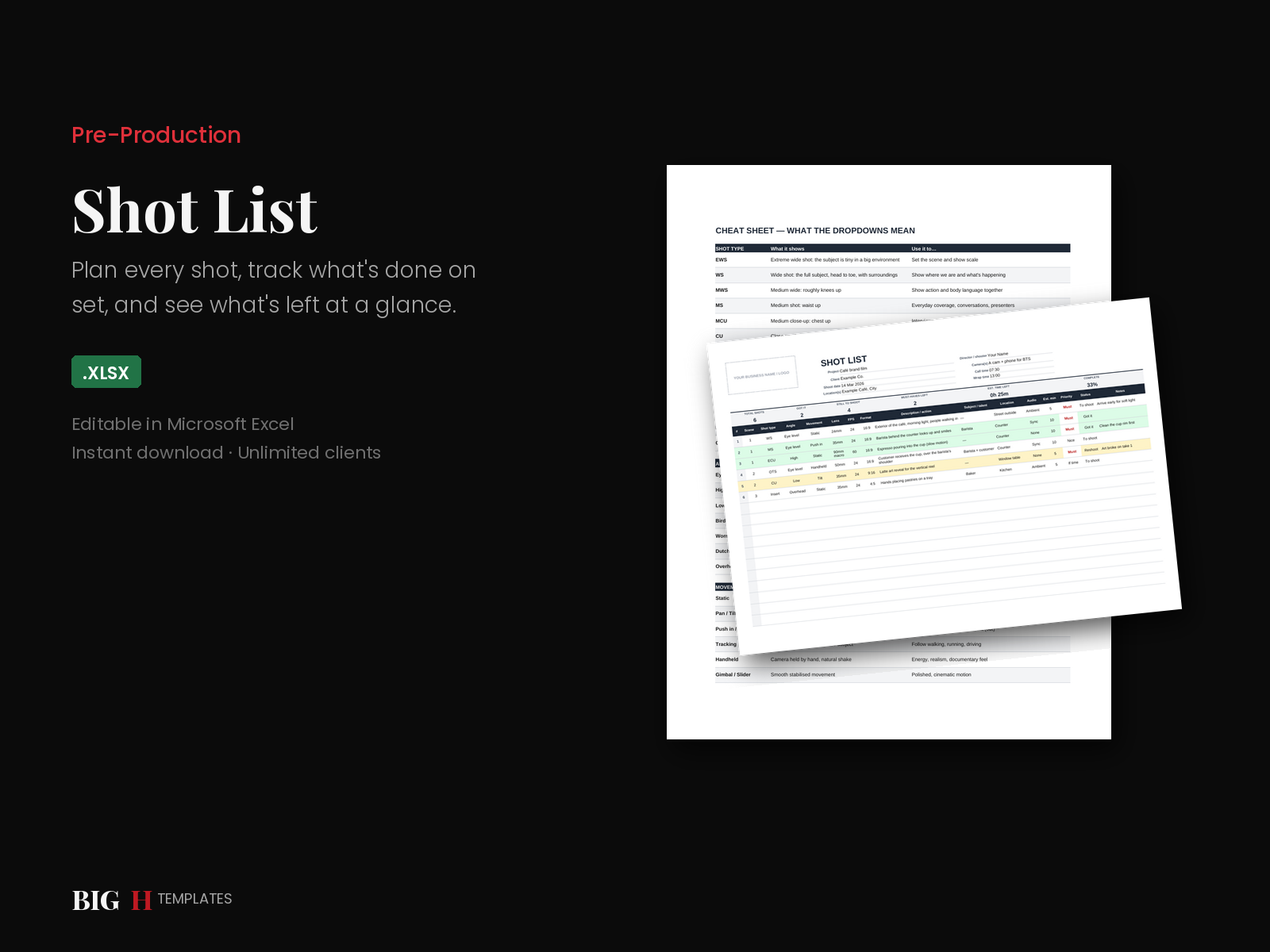 Shot List preview